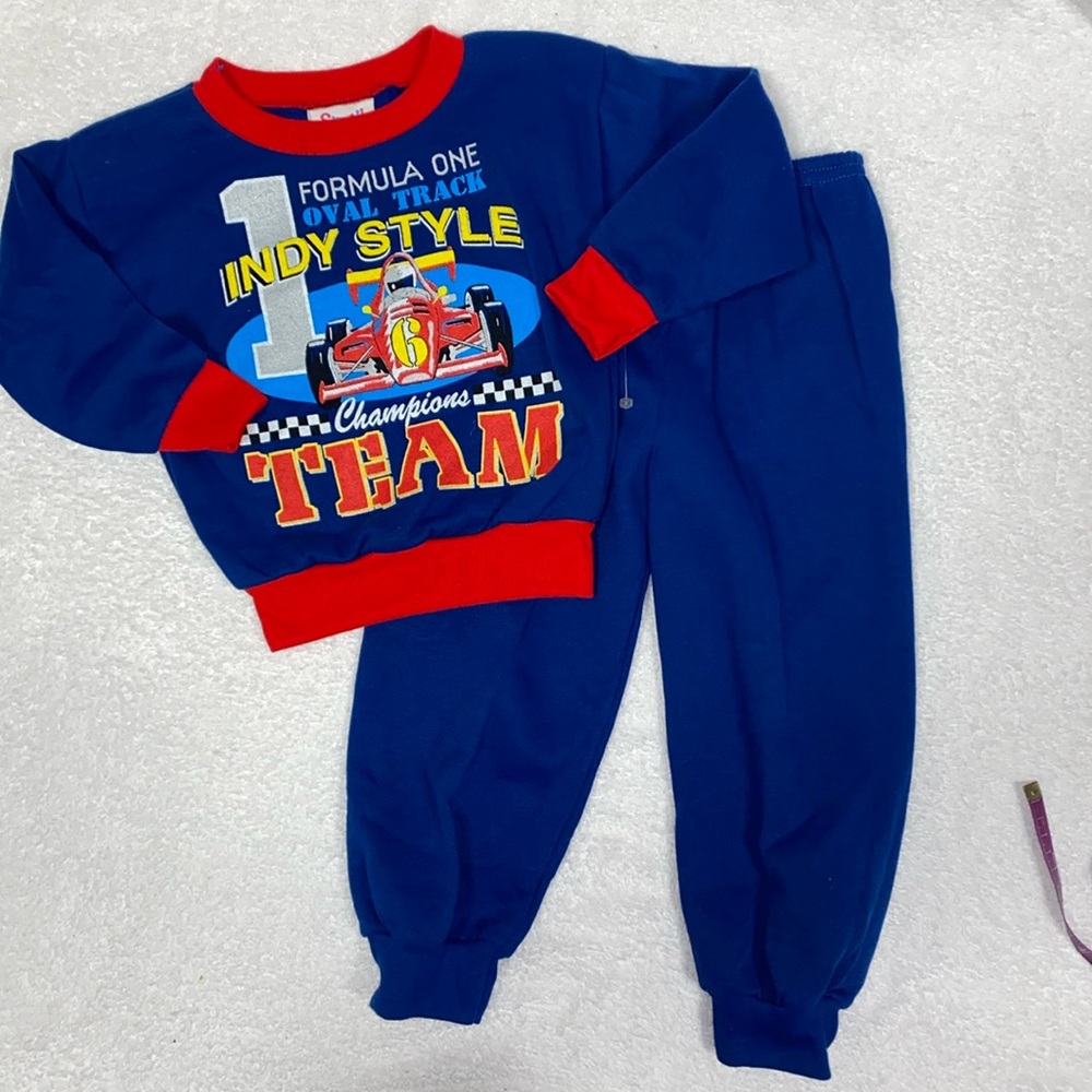 Vintage nwt small steps race car sweatshirt and sweatpants 3t